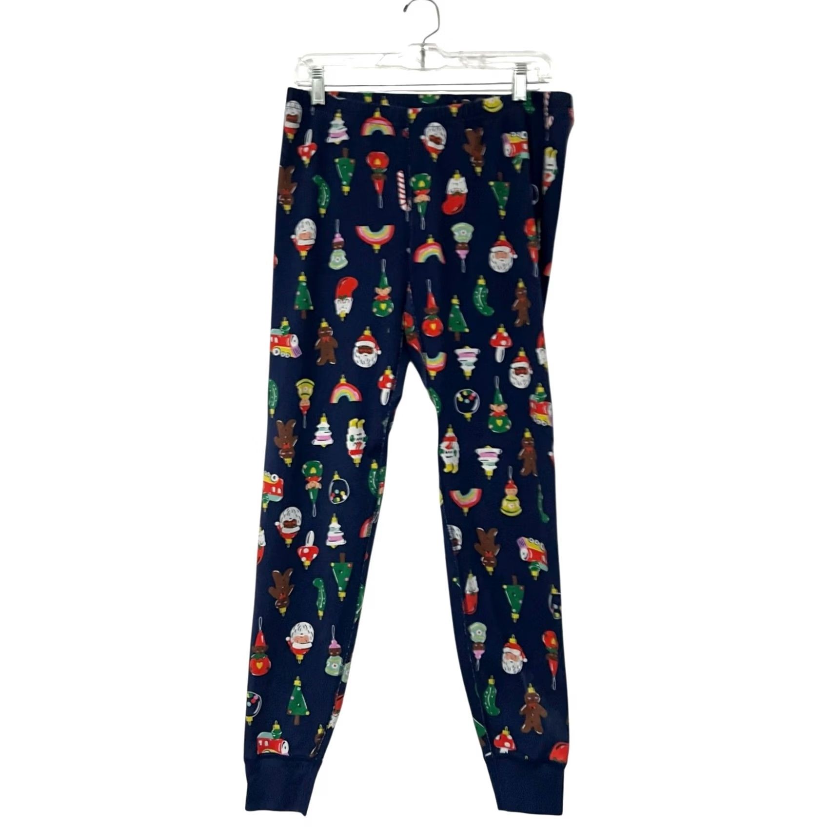 Vintage Hanna Andersson Unisex Long John Pajamas Christmas Top & Bottoms Adult Size L Pajama Set Blue 100% Cotton Crew Neck Knit Winter Holiday Shirts? Size L / US 10 / IT 46 - 4 Thumbnail
