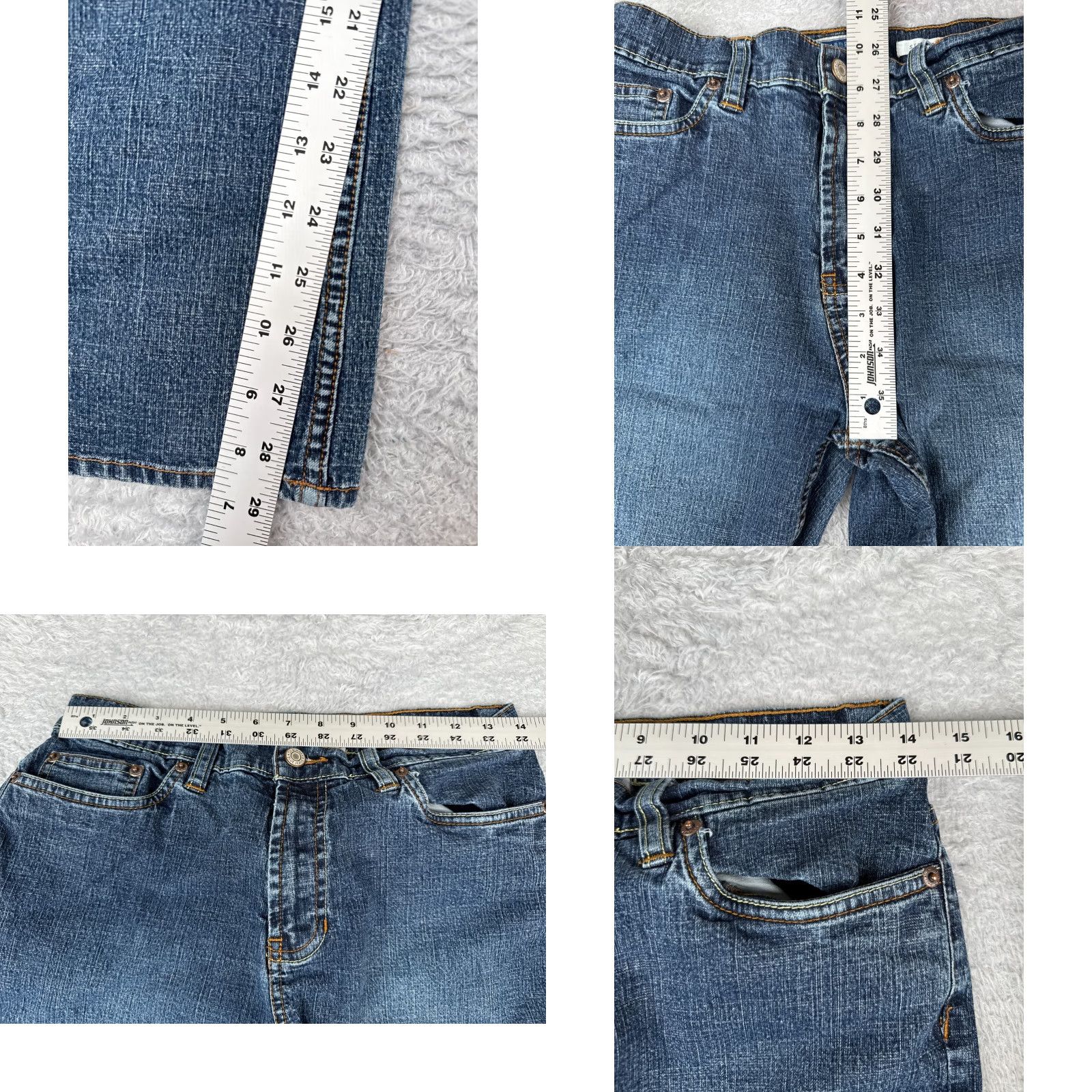 Vintage Bamboo Jeans Womens Jeans Flared Jeans Juniors 11 Blue Denim Mid Rise 25x29 Cowboy Southwestern Designer 90s? Size 32" / US 10 / IT 46 - 8 Thumbnail