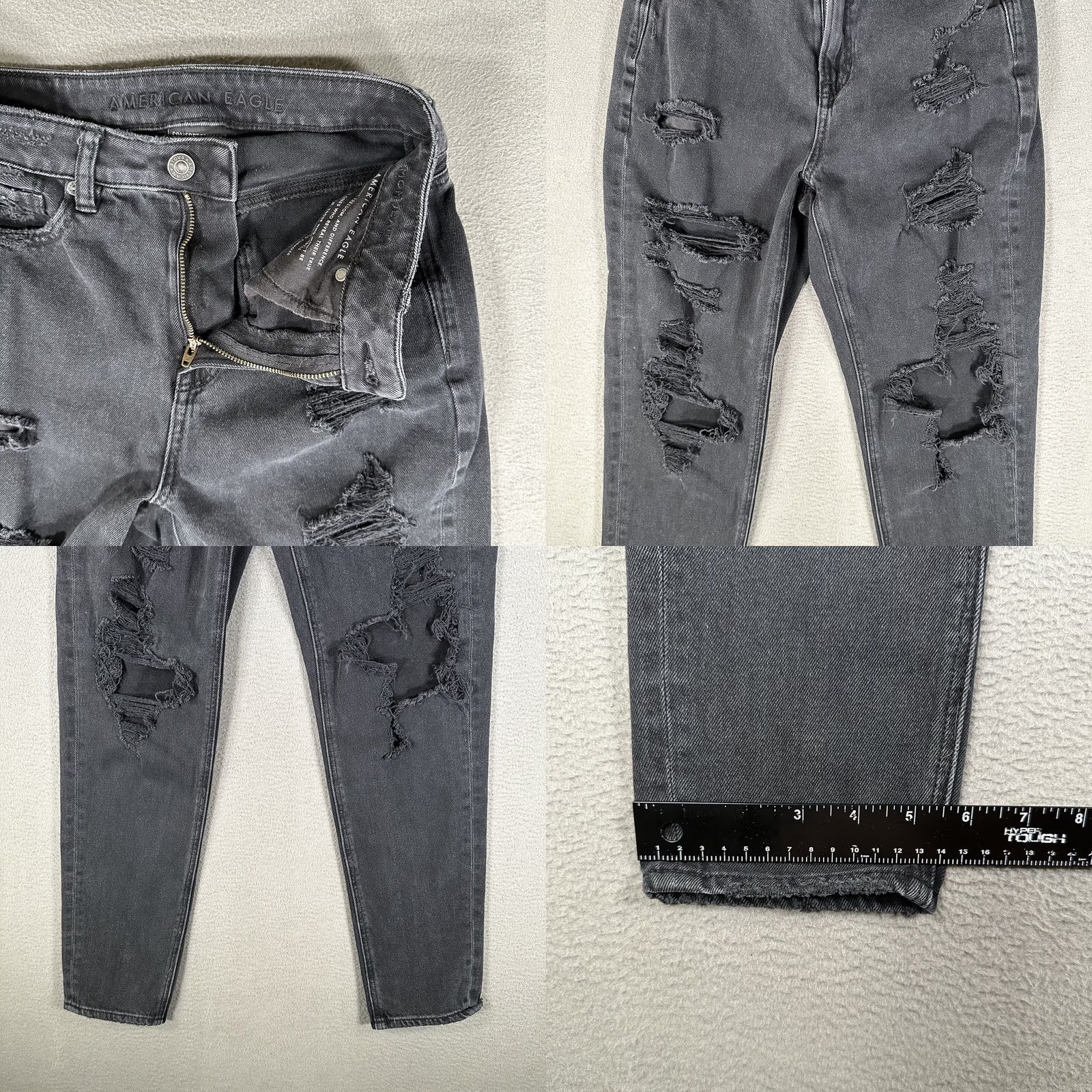 American Eagle Outfitters American Eagle Jeans Womens Gray Mom Jean Comfort Stretch Waistband Mid Rise 0 Size 25" / US 0 / IT 36 - 8 Thumbnail