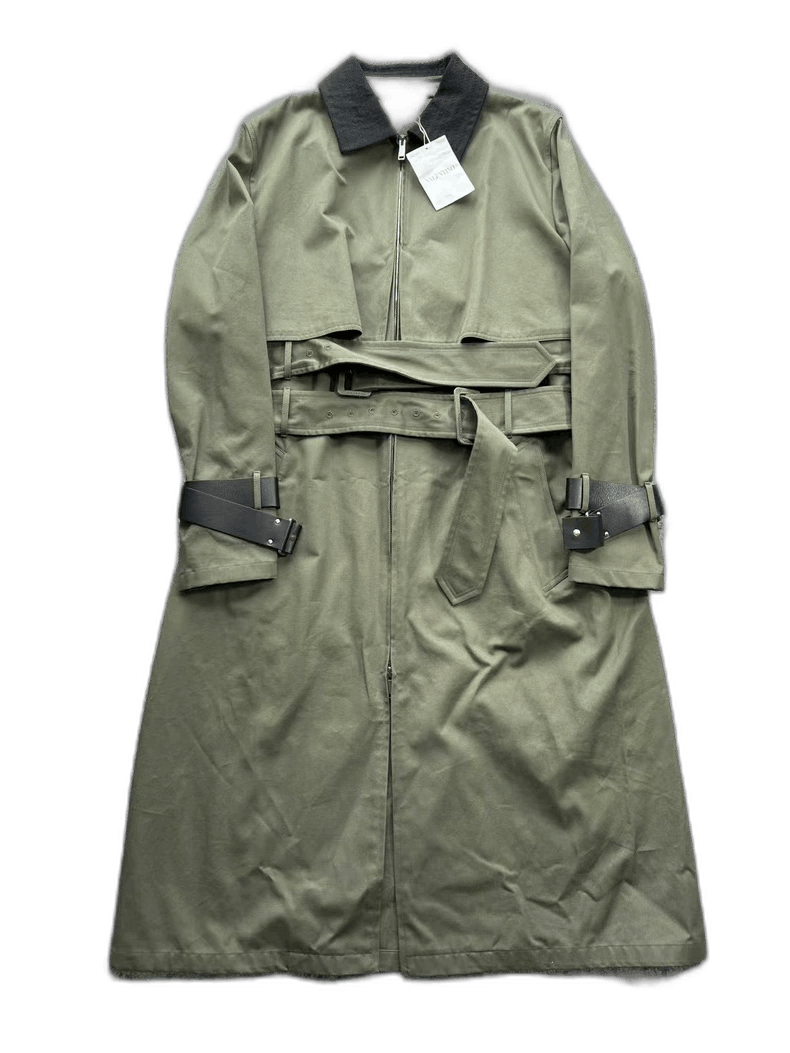 Valentino Valentino Olive Green Double Layer Trench Coat-yf Size US L / EU 52-54 / 3 - 1 Thumbnail