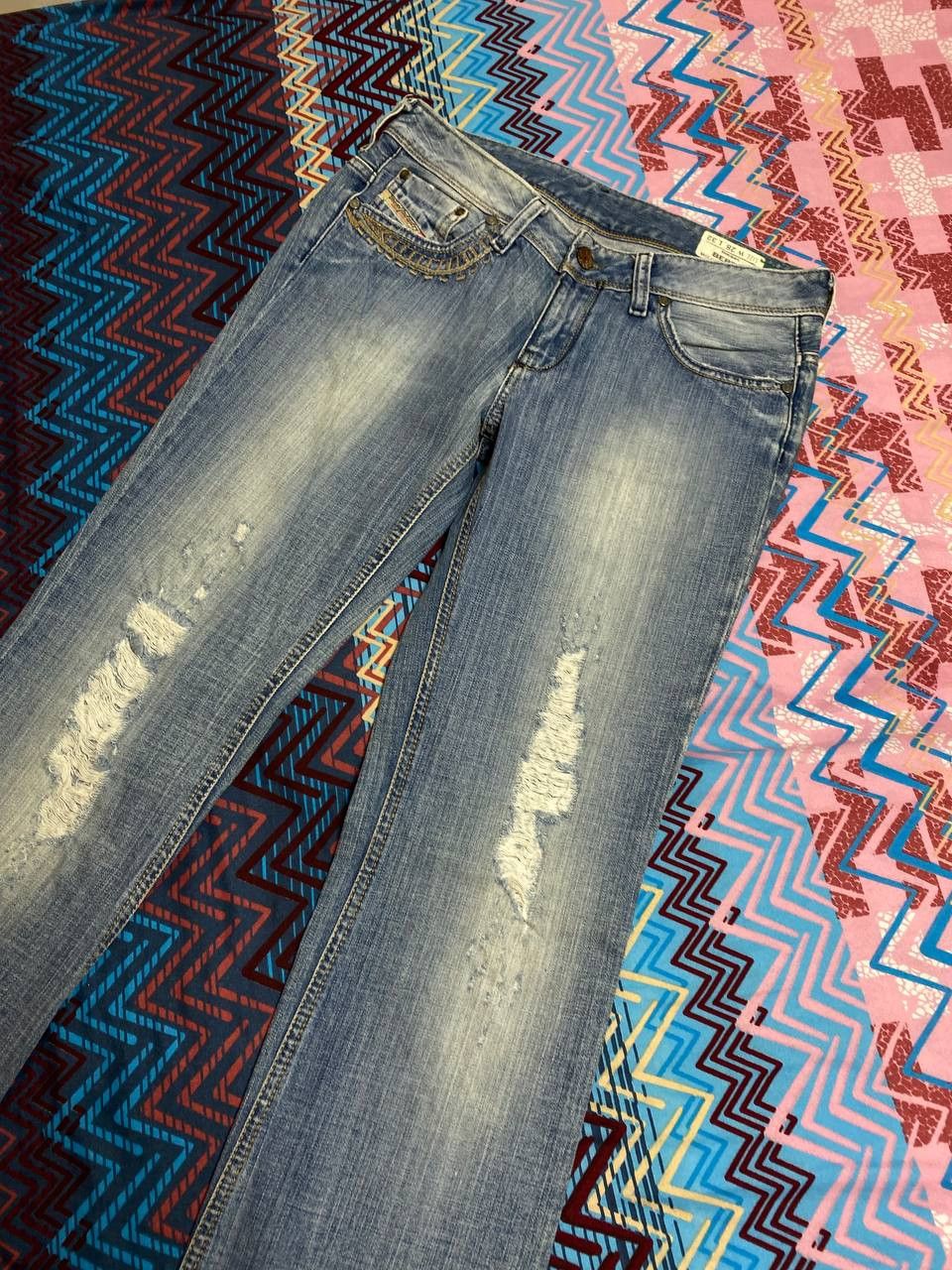 Diesel × Vintage Vintage Y2K Diesel jeans denim faded stretwear style size 28 Size 28" / US 6 / IT 42 - 12 Thumbnail