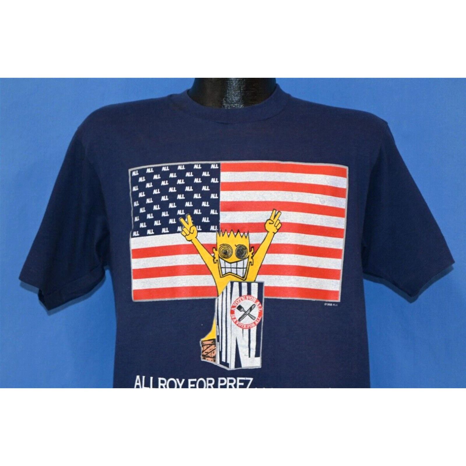 image of Hanes VTG 80's All Band Allroy For Prez Punk Ep Descendents Dave Smalley T-Shirt M in White (Size M