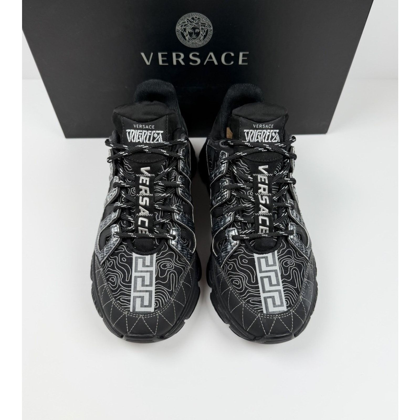 Versace Size 40EU/7US - Versace Trigreca Black Sneakers Size US 7 / EU 40 - 3 Thumbnail