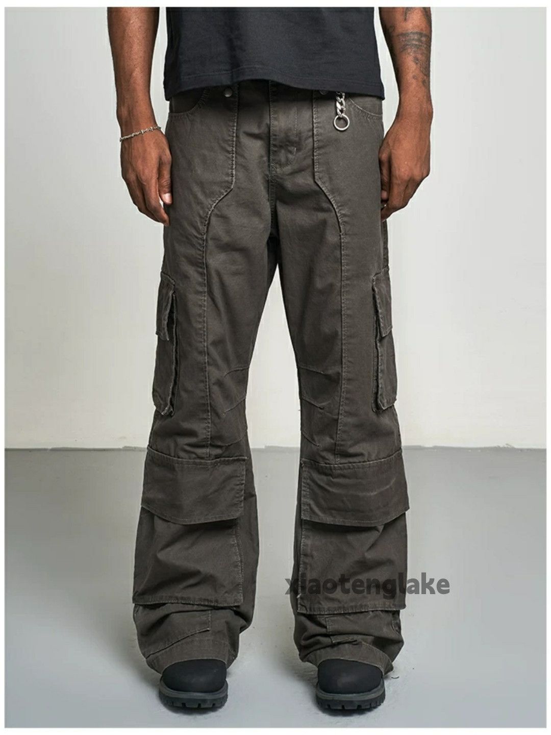 Designer × Japanese Brand × Vintage urban utility outdoor patchwork military flared cargo pants Size US 32 / EU 48 - 4 Thumbnail