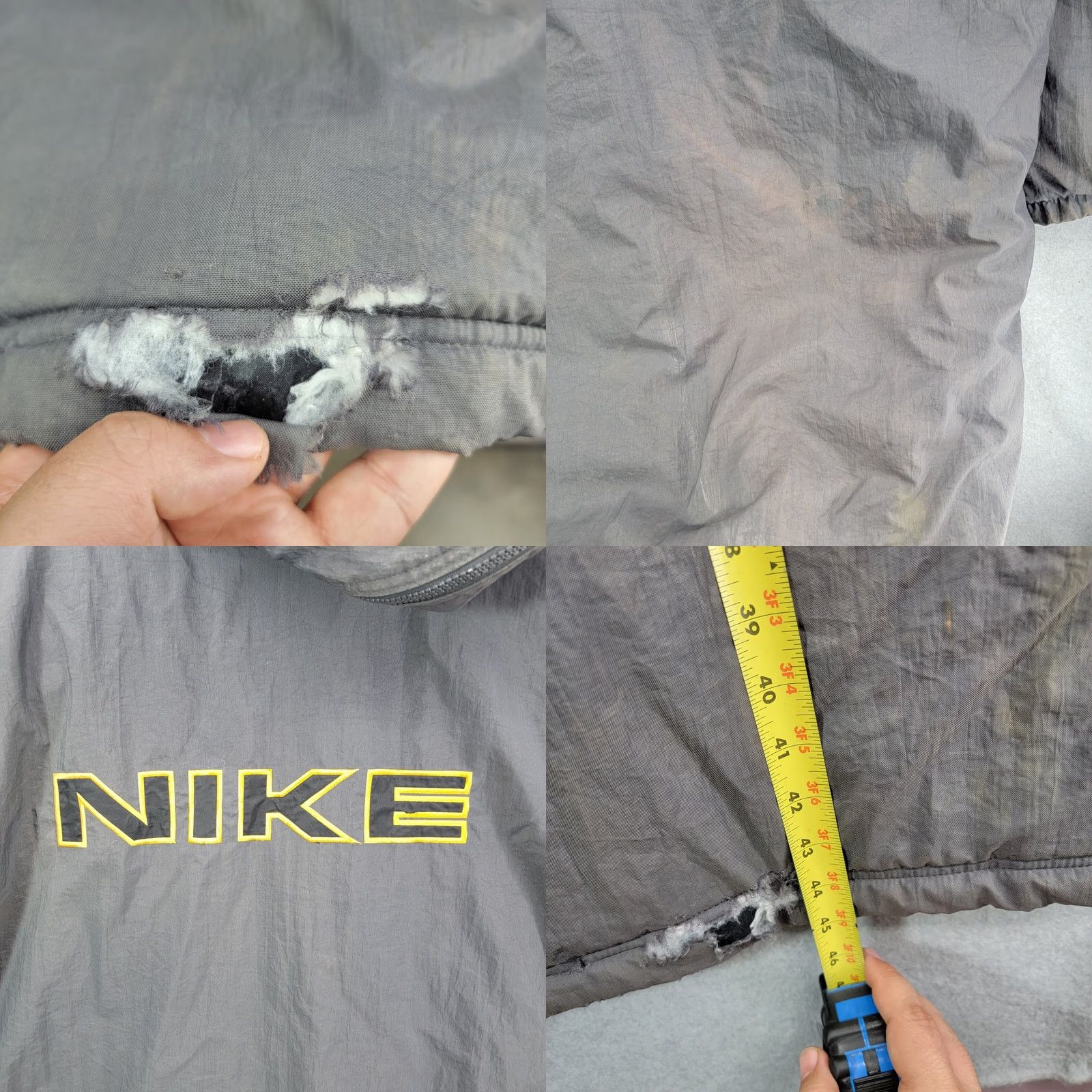 Nike VTG Nike jacket Long Parka Coat adult XL Gray Distressed Spellout y2k Size US XL / EU 56 / 4 - 9 Thumbnail