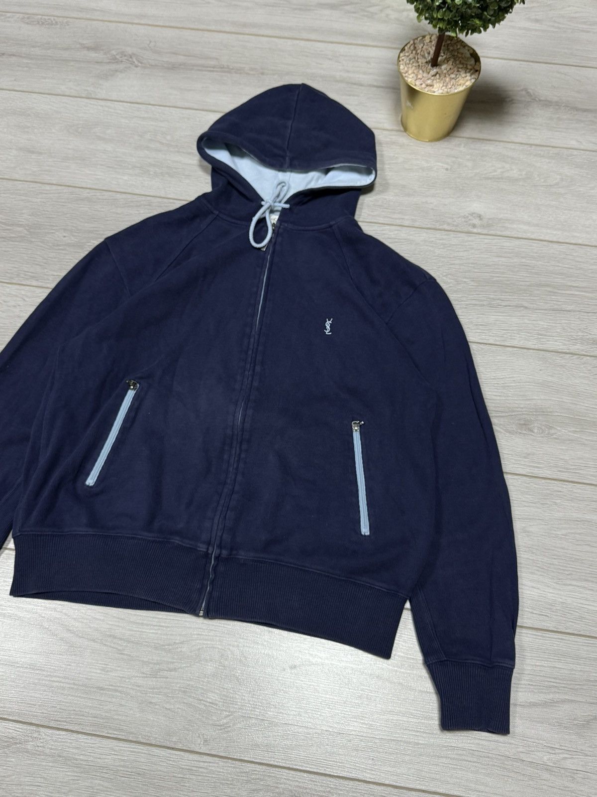 Yves Saint Laurent Yves Saint Laurent YSL zip hoodie vintage sweater Size US L / EU 52-54 / 3 - 2 Thumbnail