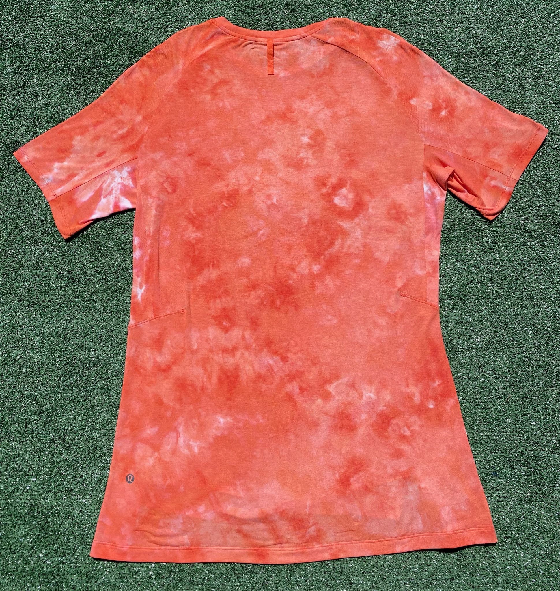Lululemon Lululemon Always Agile White Warm Coral Tie-Dye Shirt Medium Size US M / EU 48-50 / 2 - 6 Thumbnail