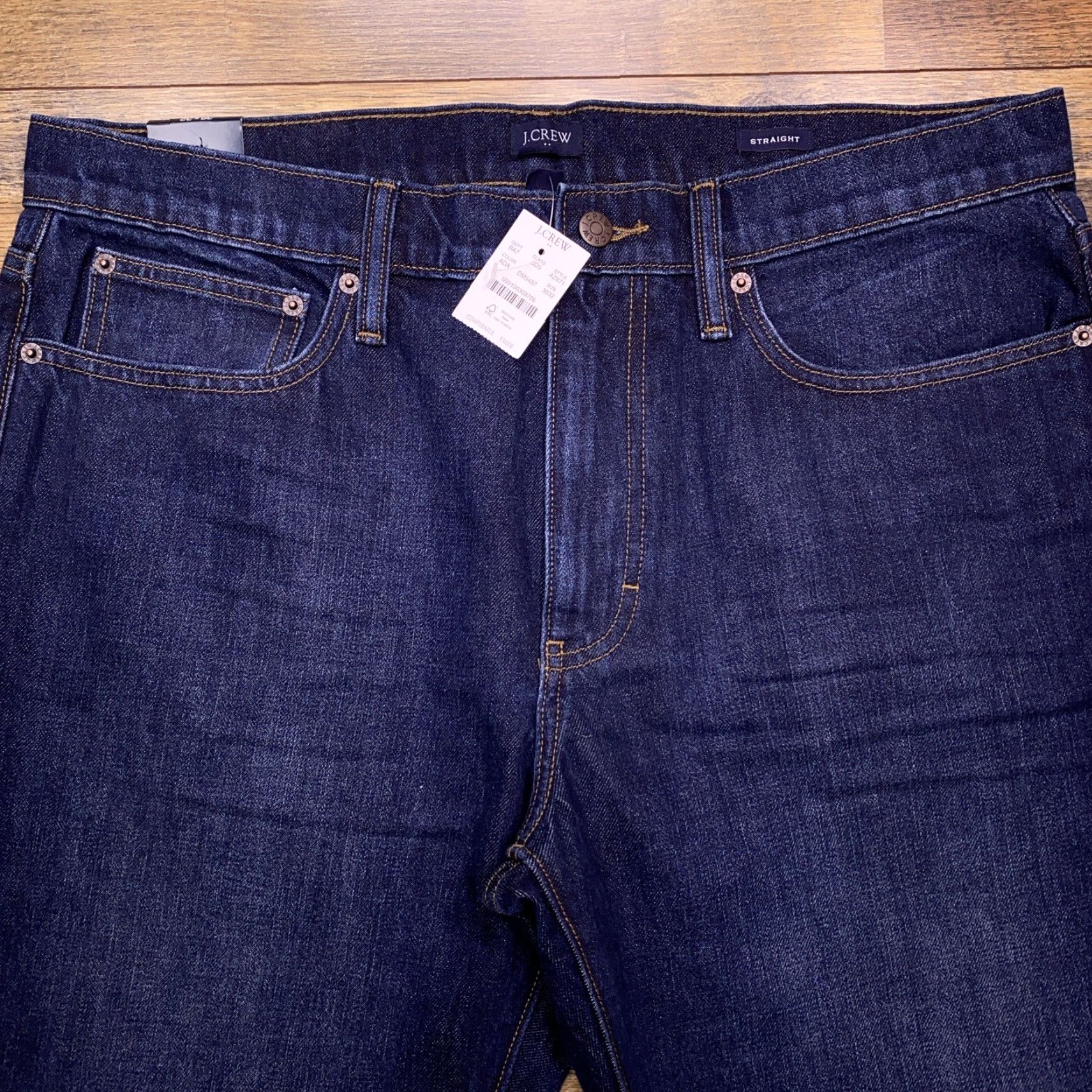 J.Crew J.CREW Jeans Straight Denim 36x32 Mens Regular 5-Pocket Blue Dark Wash Bible Theme Modern Vintage No N/A Size US 36 / EU 52 - 4 Thumbnail