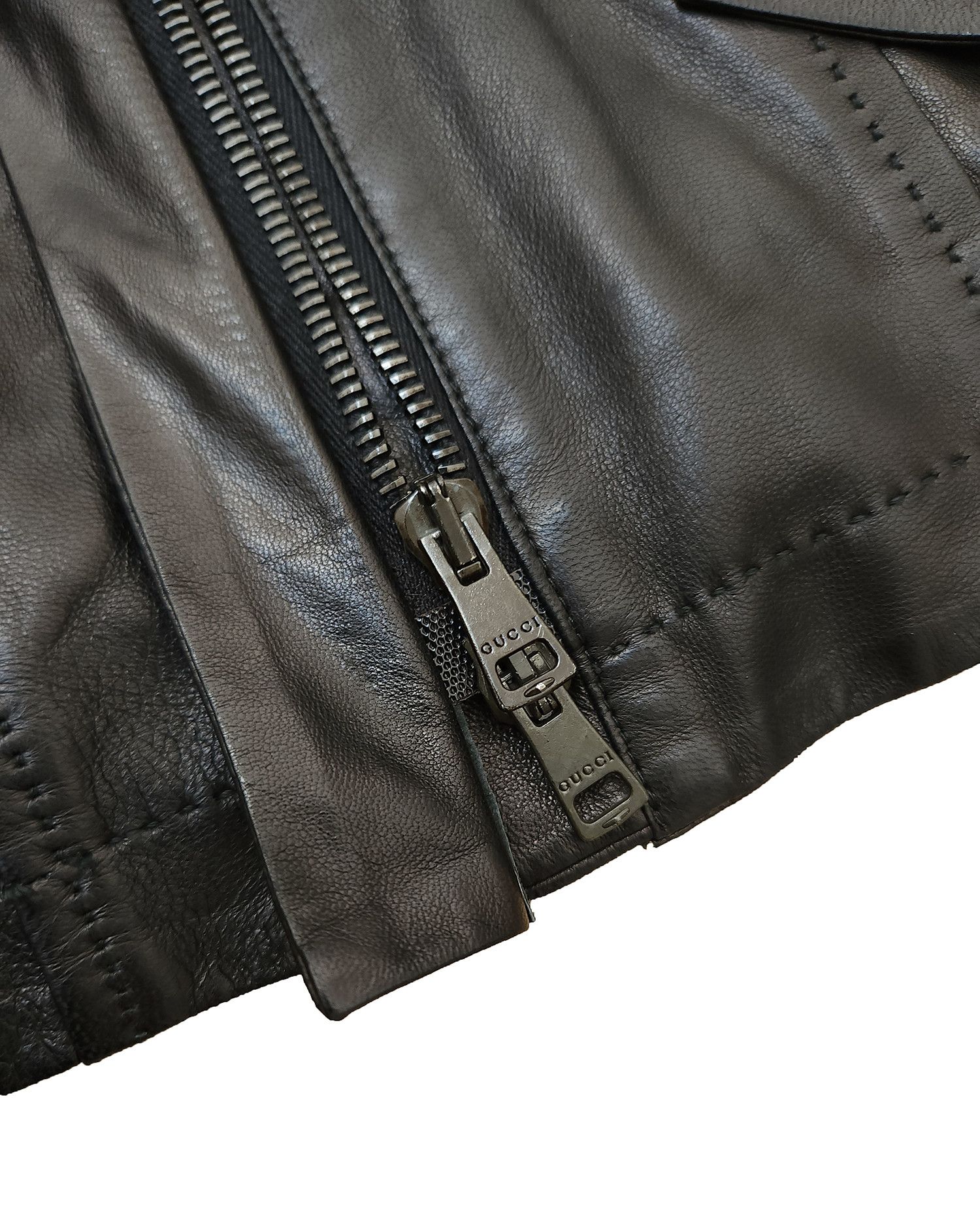 Gucci Gucci by Tom Ford Black Fitted Leather Jacket Size S / US 4 / IT 40 - 4 Thumbnail