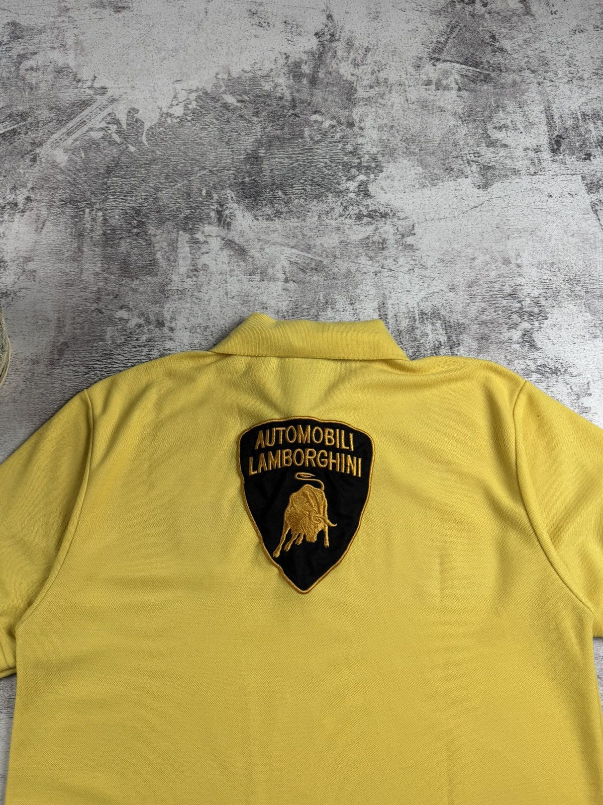 Lamborghini Lamborghini Automobili Yellow Vintage Racing Men’s XL Retro Polo T Shirt Tee Size US XL / EU 56 / 4 - 6 Thumbnail
