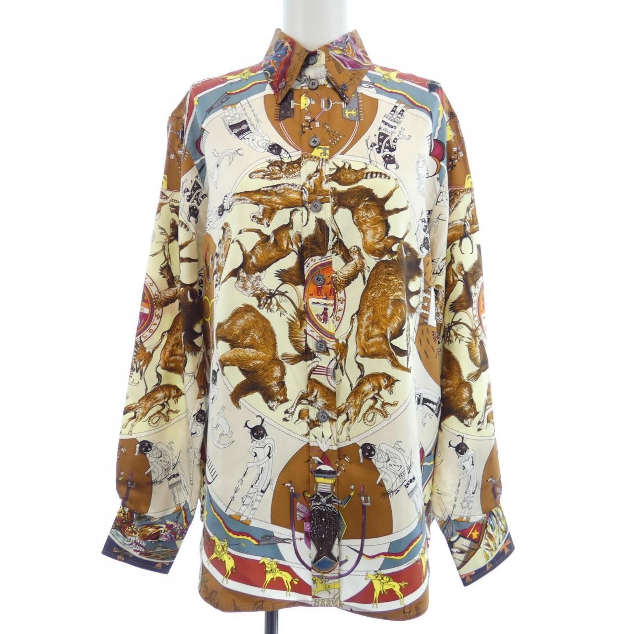 Hermes Hermes Twill Reine Silk Shirt 36 Others Dress Shirt DUTY FREE for USA