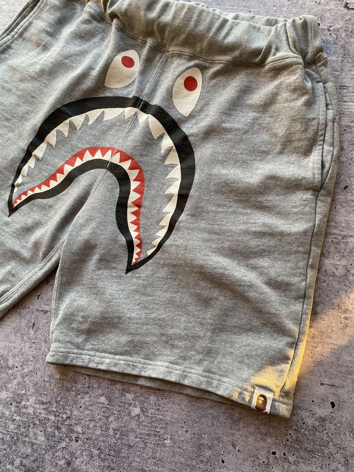 Bape Bape Shark Sweat Shorts Grey Large Size US 36 / EU 52 - 3 Thumbnail