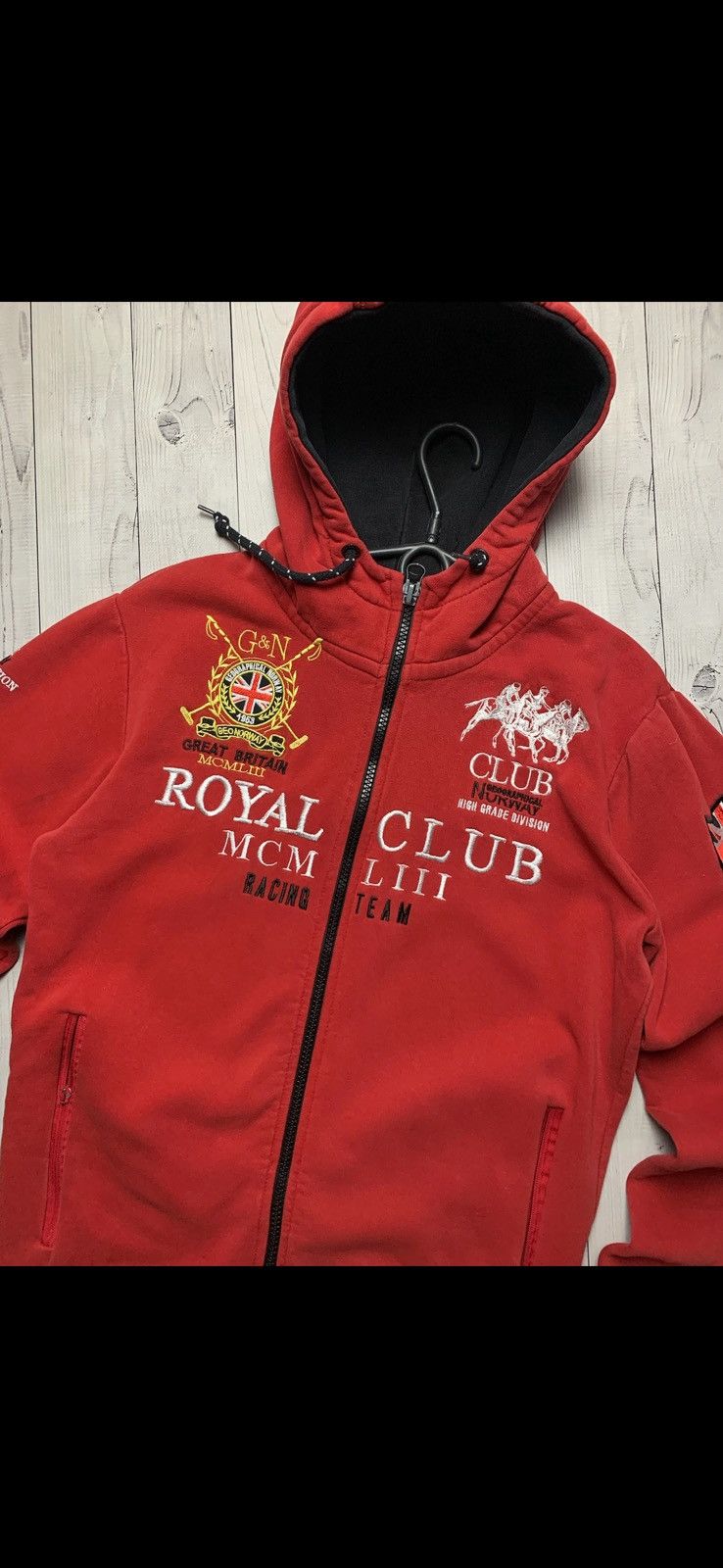 Vintage Vintage polo Royal Club zip hoodie size L red big logo Size US L / EU 52-54 / 3 - 2 Thumbnail