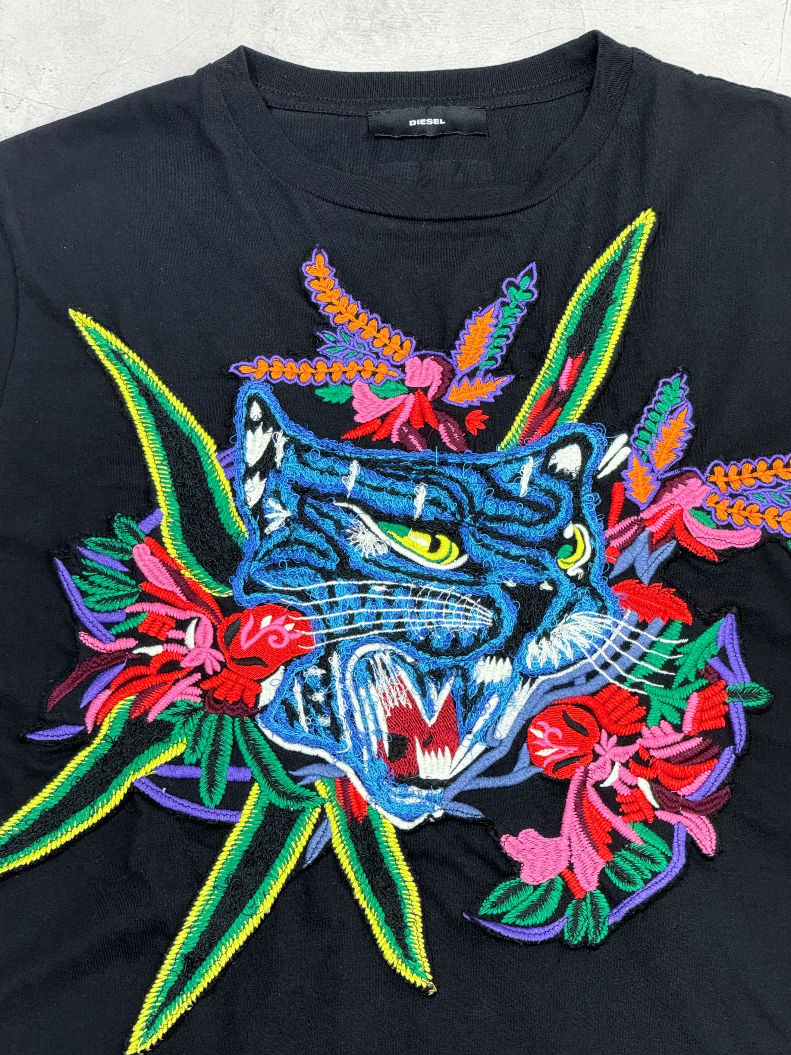 Diesel Diesel T-Shirt Braves Cat & Flowers Embroidered Size US M / EU 48-50 / 2 - 5 Thumbnail