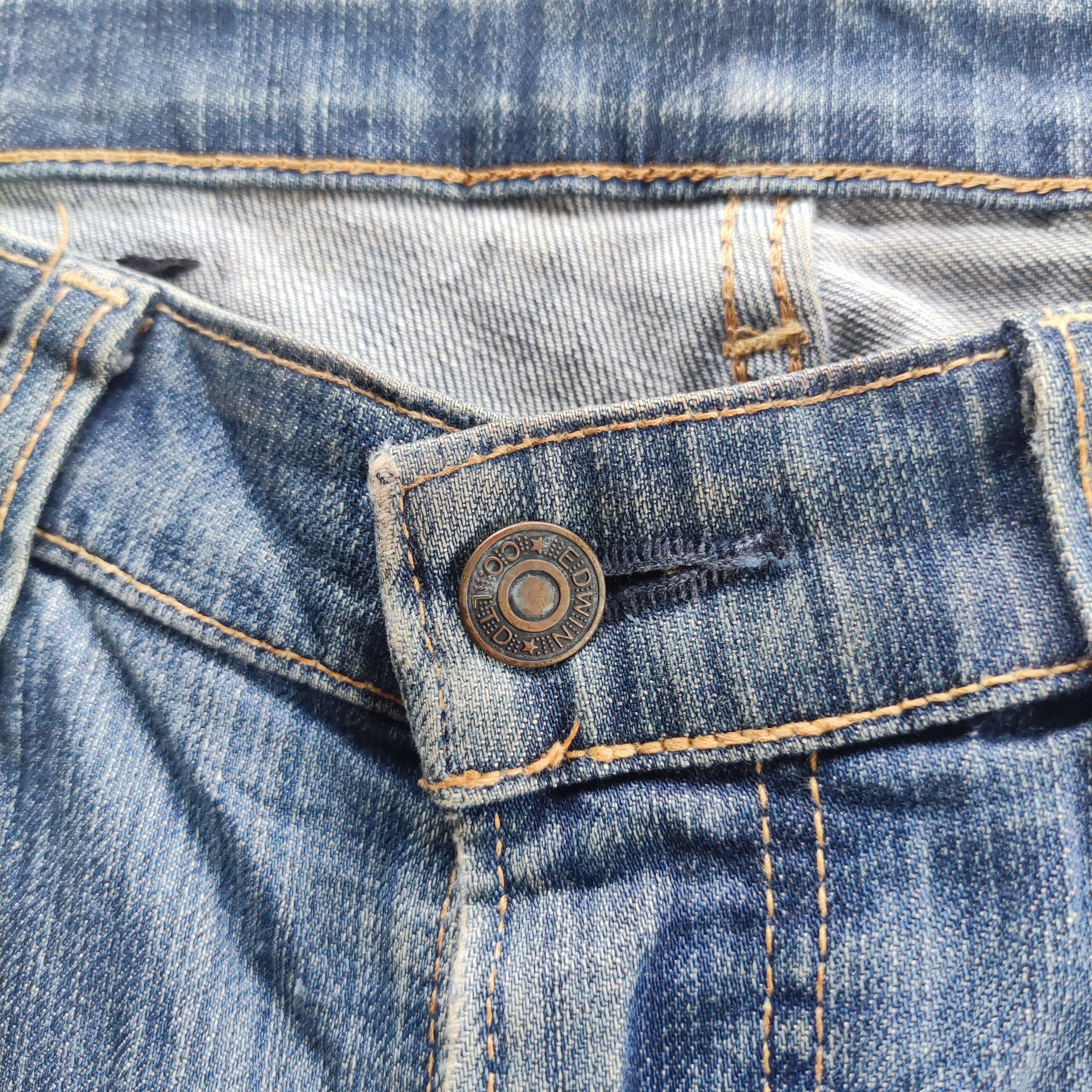 Edwin Vintage Edwin Brand Straight Cut Jeans Faded Ripped Pants Size US 34 / EU 50 - 6 Thumbnail