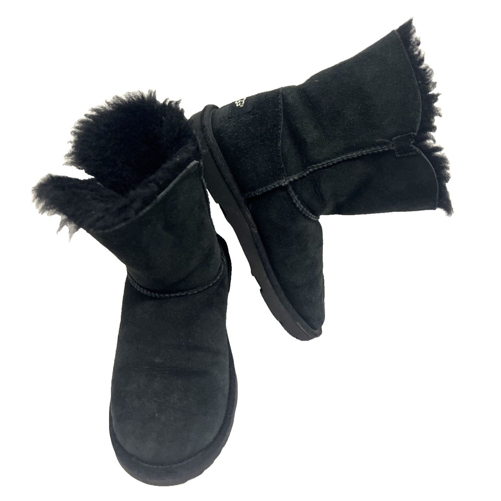 Ugg UGG Bailey Black Leather Suede Sherpa Ankle Boots US 3 Size US 4 / IT 34 - 8 Thumbnail