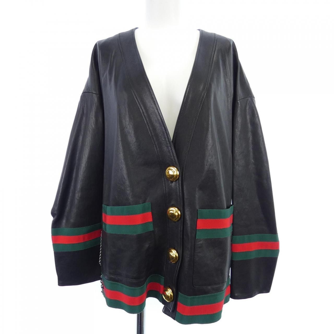 Gucci Gucci Gucci FRAGOR AMORIS JARDIN D'HIVER Lambskin Jacket Leather Outerwear 554594 XNABL DUTY FREE for USA Size ONE SIZE - 1 Thumbnail