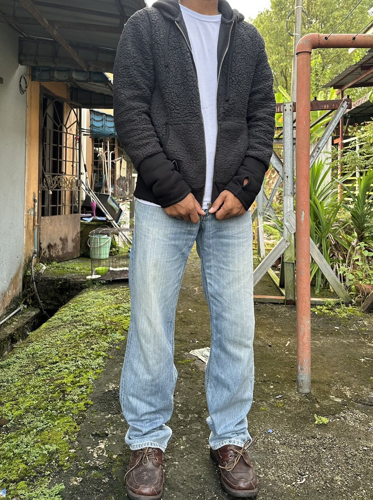 Lee Vintage Lee Riders Sanforized Straight Cut Distressed Jeans Size US 30 / EU 46 - 2 Thumbnail