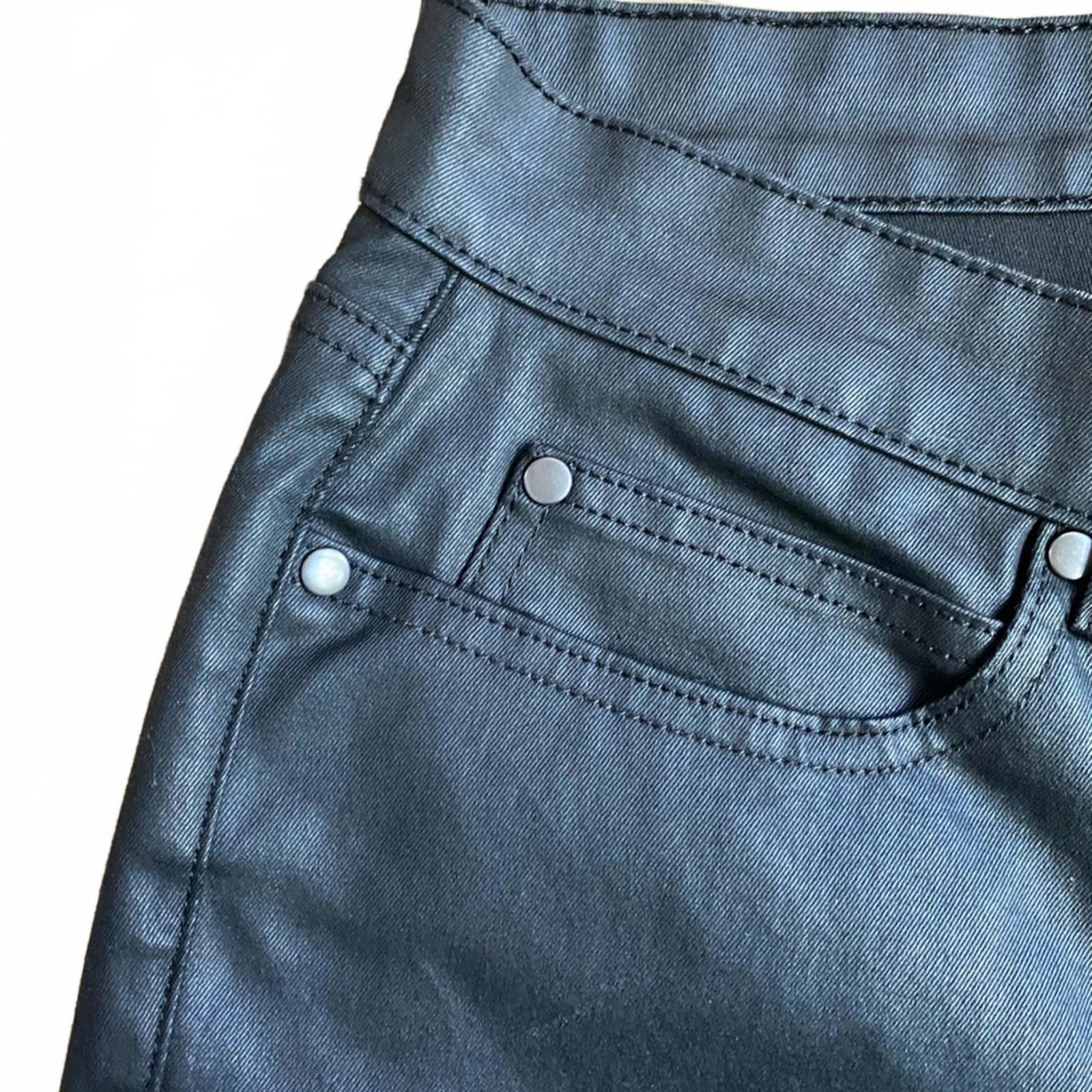 Eileen Fisher Eileen Fisher Black Wax Coated Skinny Pants 6 Mid Rise AS-IS Size 28" / US 6 / IT 42 - 3 Thumbnail