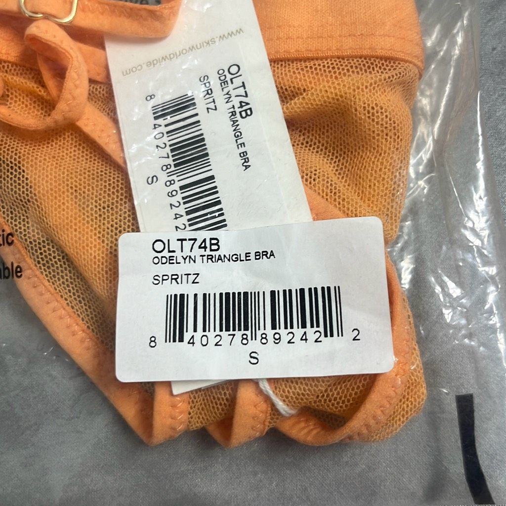Skin Skin Womens Small Odelyn Triangle Bra Spritz Orange Criss Cr Size ONE SIZE - 9 Thumbnail