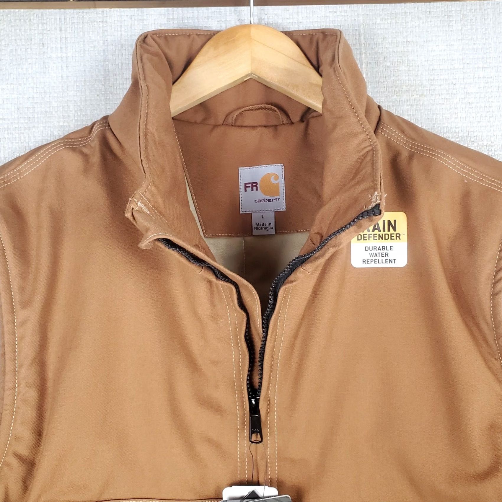 Carhartt Carhartt Vest Mens FR Flame Resistant Full Zip Quick Duck Canvas Rain Defender Insulated 3M Thinsulate L Beige Sandstone Khaki Size L Size US L / EU 52-54 / 3 - 4 Thumbnail
