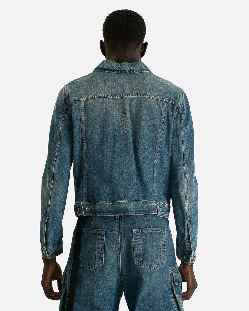 Rick Owens Drkshdw o1s1v1r1oon0825 Trucker in Blue/Washed Indigo Size US L / EU 52-54 / 3 - 3 Thumbnail