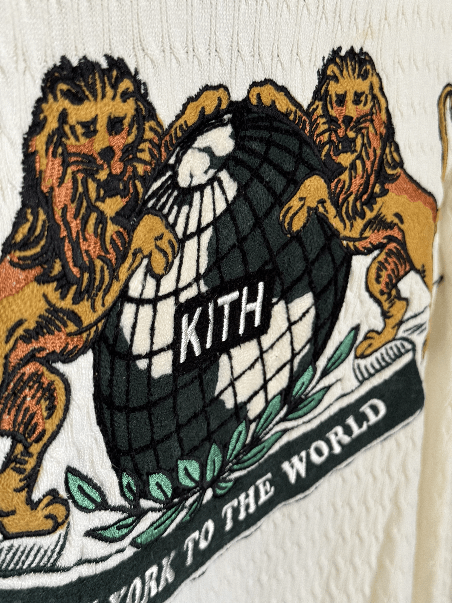 Kith Kith NY to the World Cable Crewneck Sweater - Sandrift Size US XXL / EU 58 / 5 - 4 Thumbnail