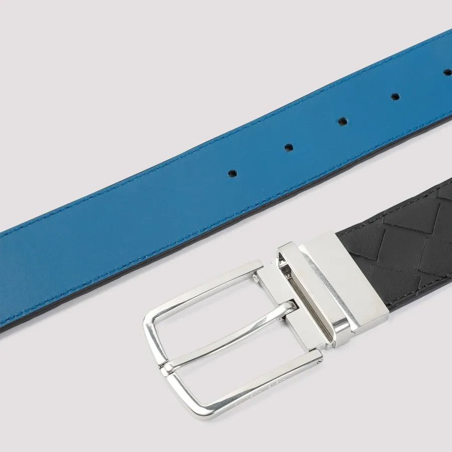 Bottega Veneta o1lf3ng10925 Size:95 / Intrecciato Reversible Belt in Black Size 38 - 2 Thumbnail