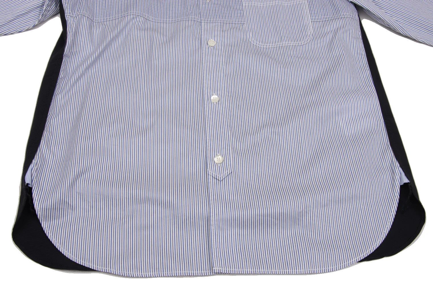Junya Watanabe Button-Down Striped Shirt in Navy Blue and Others, XS Size US XS / EU 42 / 0 - 6 Thumbnail