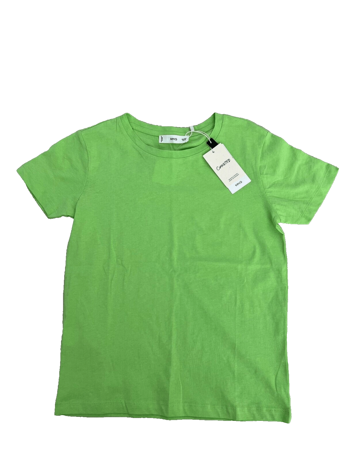 Mango Mango MNG Cotton Crew Neck Tee Green ( S ) Size S / US 4 / IT 40 - 1 Preview