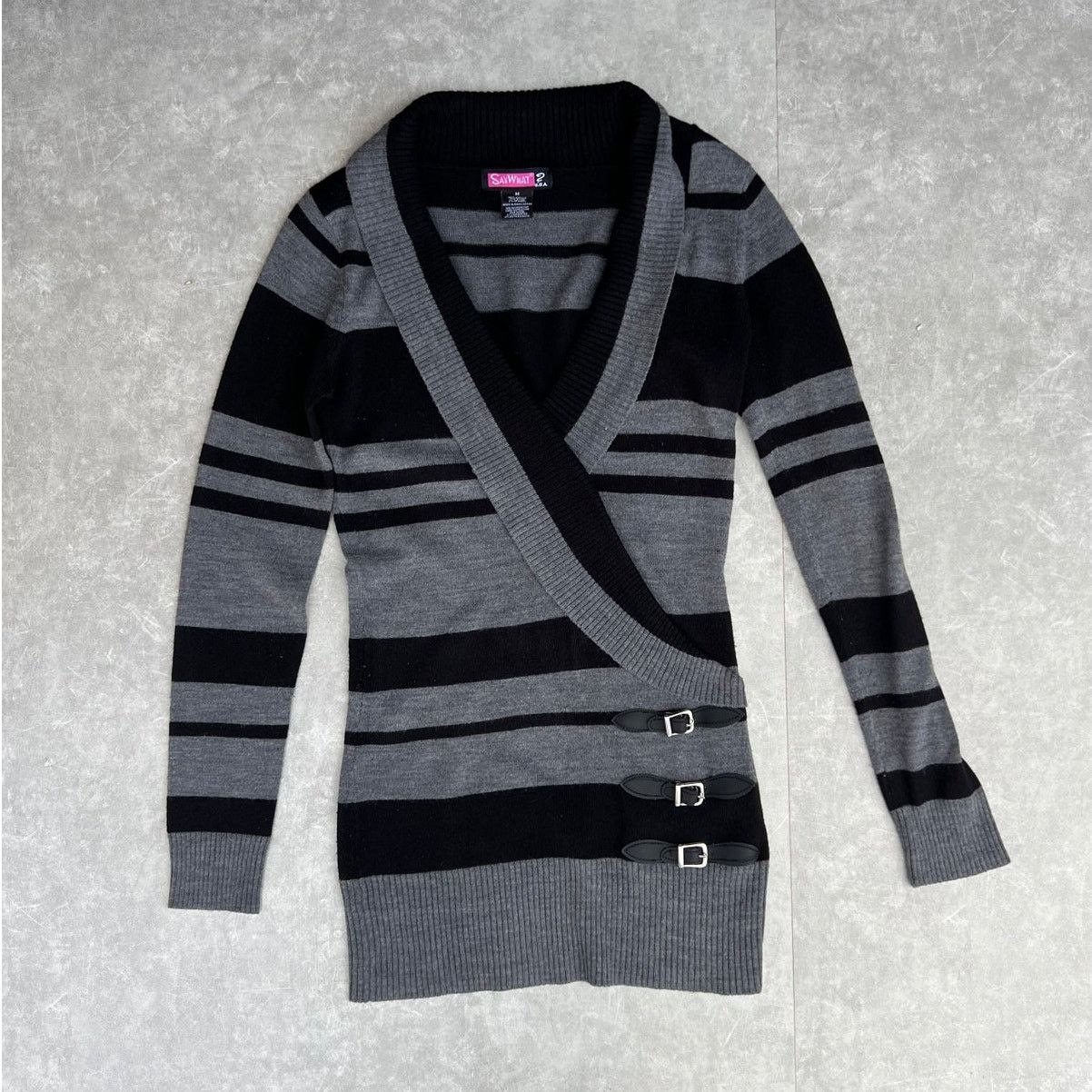 Other 2000s Vintage Knit Striped Say What Top -M Size ONE SIZE - 1 Thumbnail