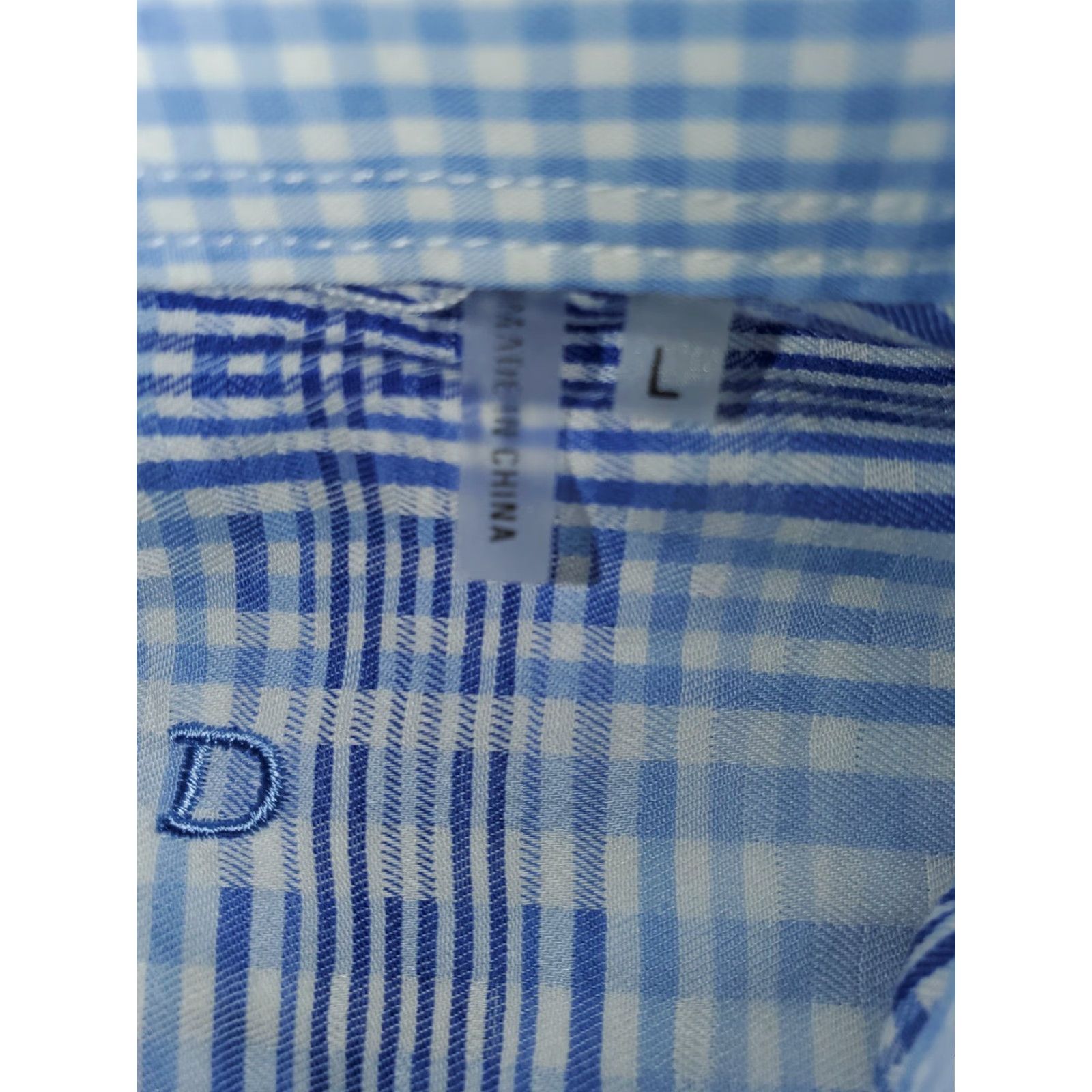 Tailorbyrd TAILORBYRD Plaid Shirt Dress Long Sleeve Flip Cuff Button-Up Casual Mens Large Blue/White, Blue, Cotton, Button-Down Collar, All Seasons, Regular Fit Size US L / EU 52-54 / 3 - 4 Thumbnail