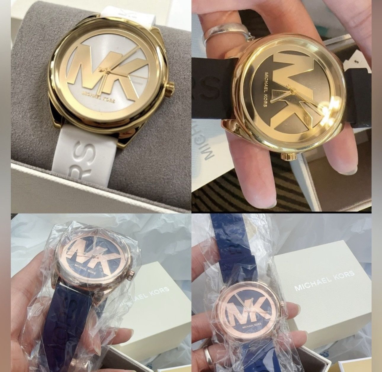 Michael kors rose popular gold silicone watch 42mm