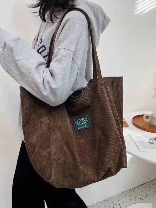 Tote Bag Vintage Corduroy Brown, Men's