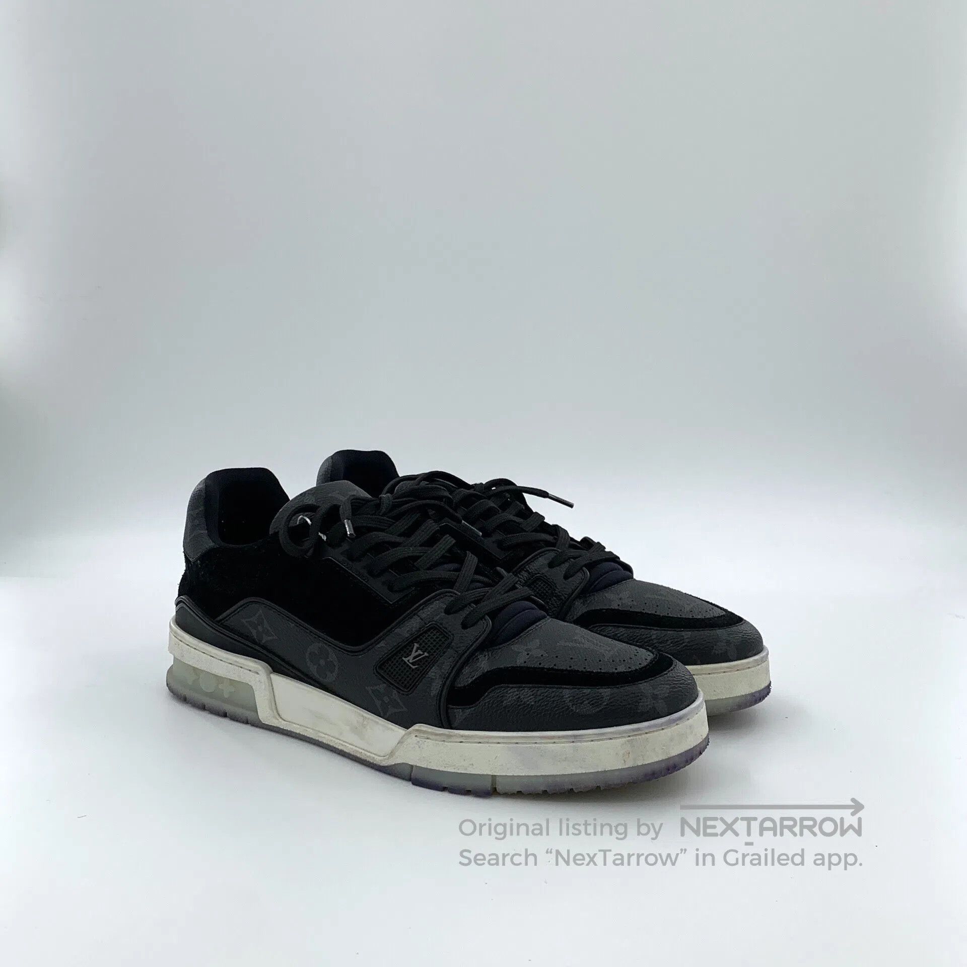 Louis Vuitton Louis Vuitton Black Logo Monogrammed Lace-up Leisure Flat- Size US 8.5 / EU 41-42 - 2 Thumbnail
