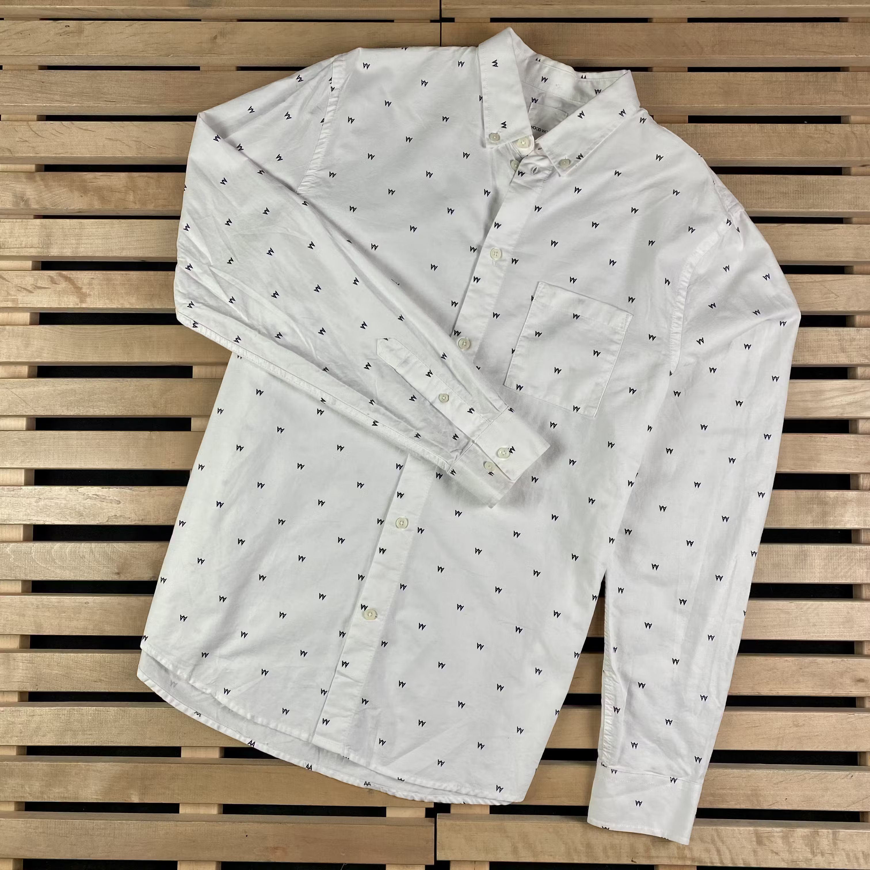 Wood Wood Mens Shirt Long Sleeve Wood Wood Monogram Size L Size US L / EU 52-54 / 3 - 1 Thumbnail