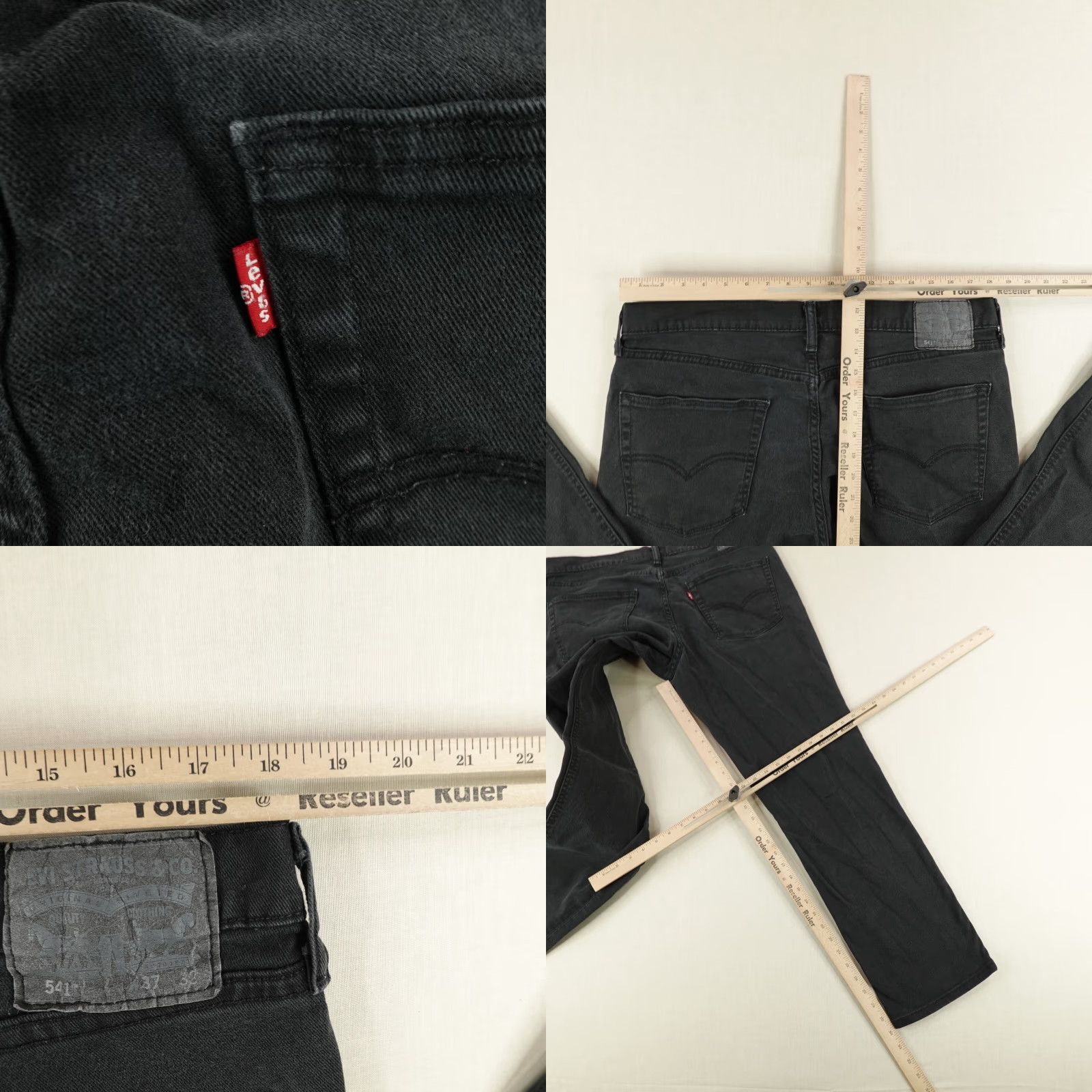 Levi's Levis Jeans Mens 37x32 Black 541 Athletic Fit Straight Leg Red Flex Work Pants Size US 36 / EU 52 - 8 Thumbnail