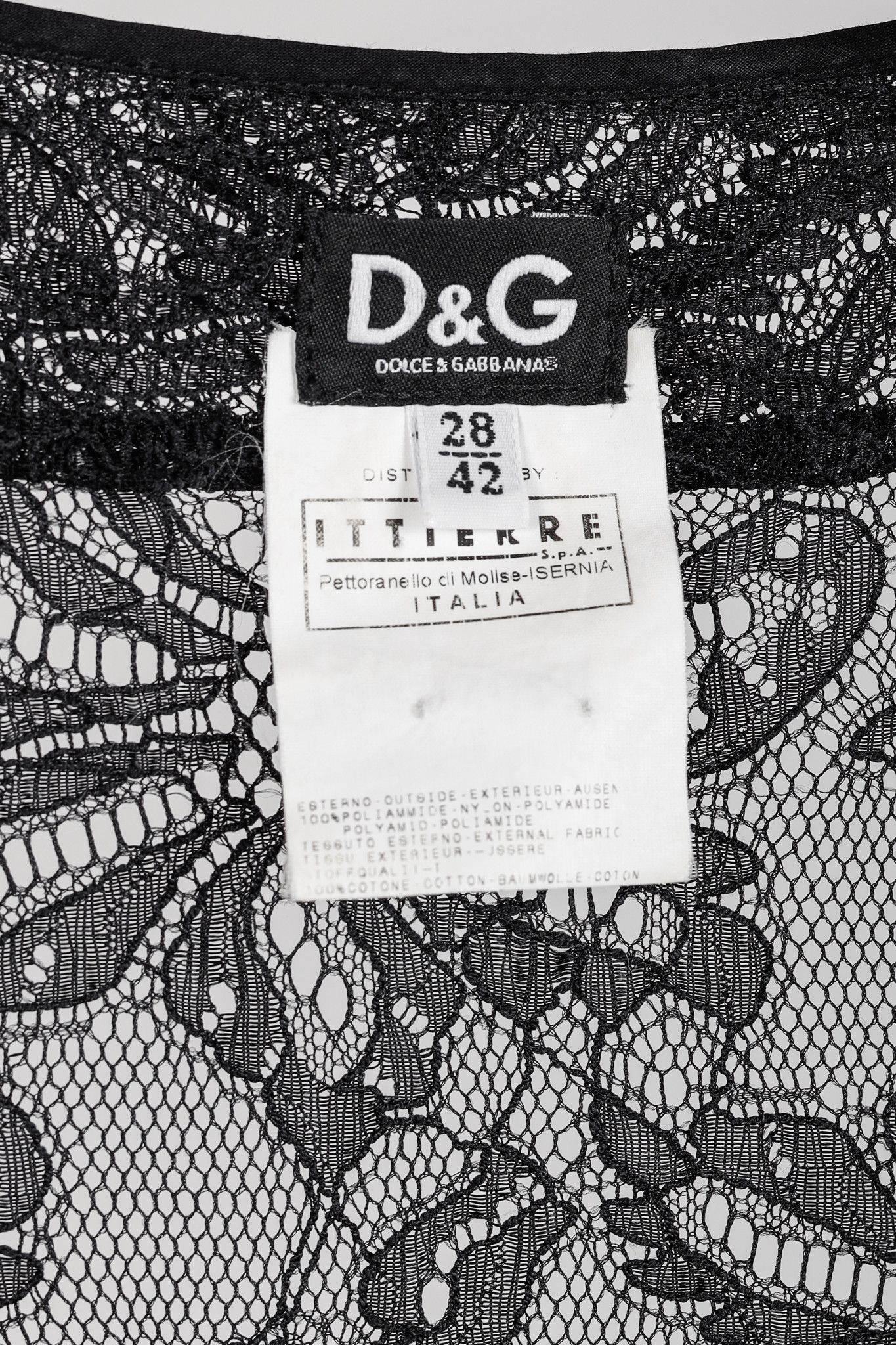 Dolce & Gabbana D&G Dolce & Gabbana Lace Flutter-Sleeve Tie-Waist Blouse Size S / US 4 / IT 40 - 4 Thumbnail