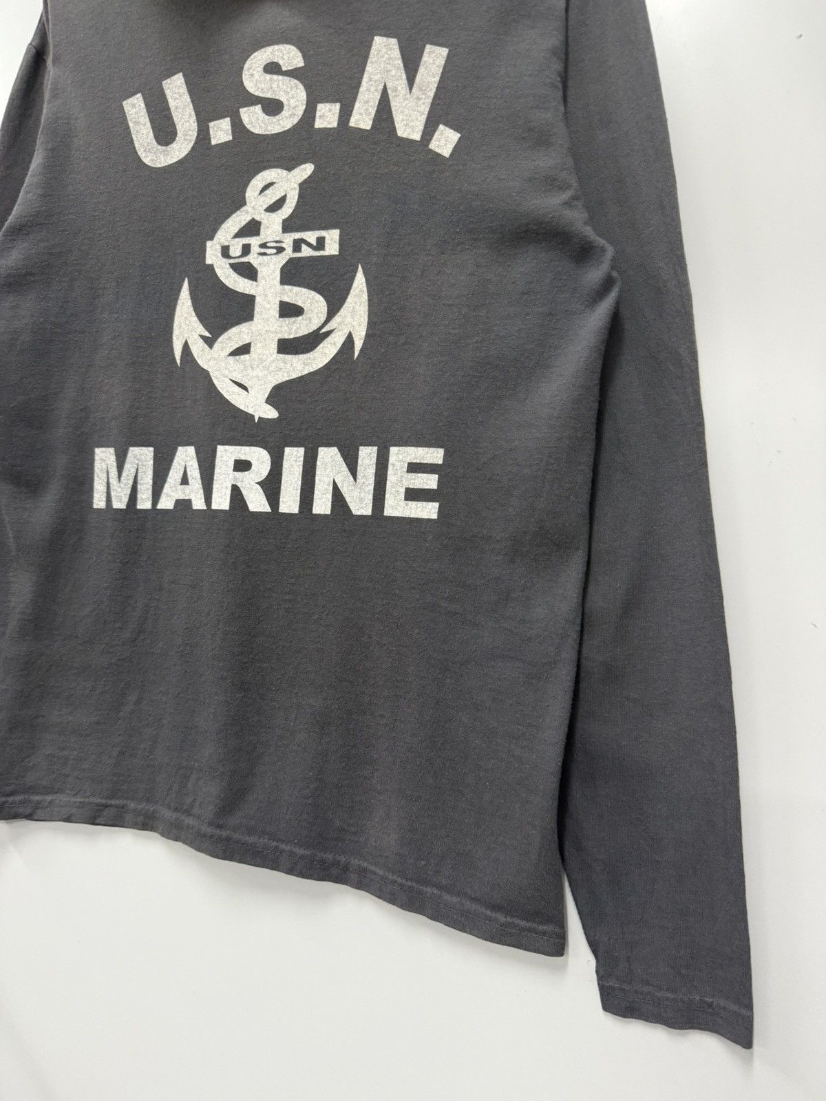 Vintage ⚡️ VINTAGE U.S Navy MARINE LONGSLEEVE TEE HOODIE - S Size US XS / EU 42 / 0 - 2 Thumbnail