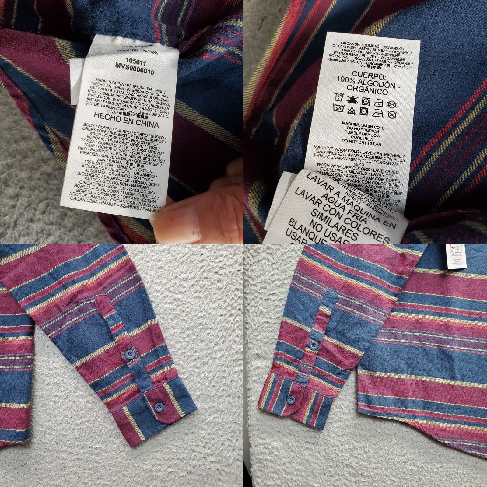 Hurley Hurley Flannel Shirt Men Small Multicolor Striped Long Sleeve Collared Button-Up Size US S / EU 44-46 / 1 - 8 Thumbnail