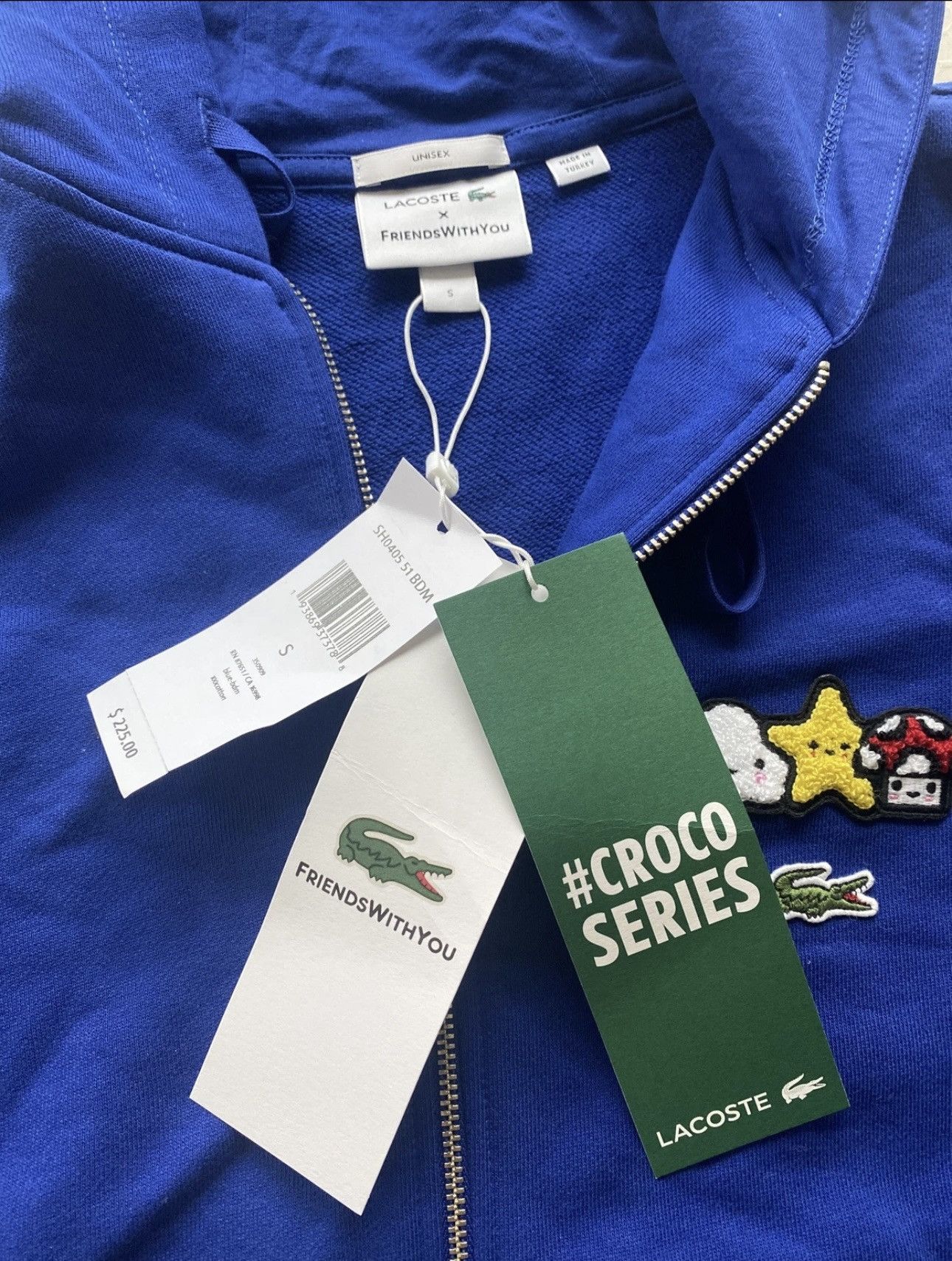 Lacoste Lacoste x Friends with You Croco Limited Ed Zip Blue Hoodie Size US S / EU 44-46 / 1 - 4 Thumbnail