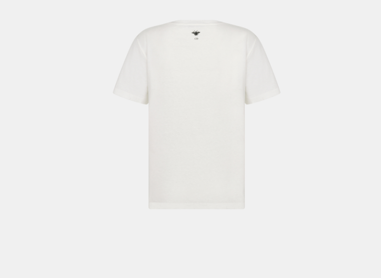 Dior o1w1db10326 513T09 Embroidered T-Shirt in White/Black Size XS / US 0-2 / IT 36-38 - 2 Thumbnail