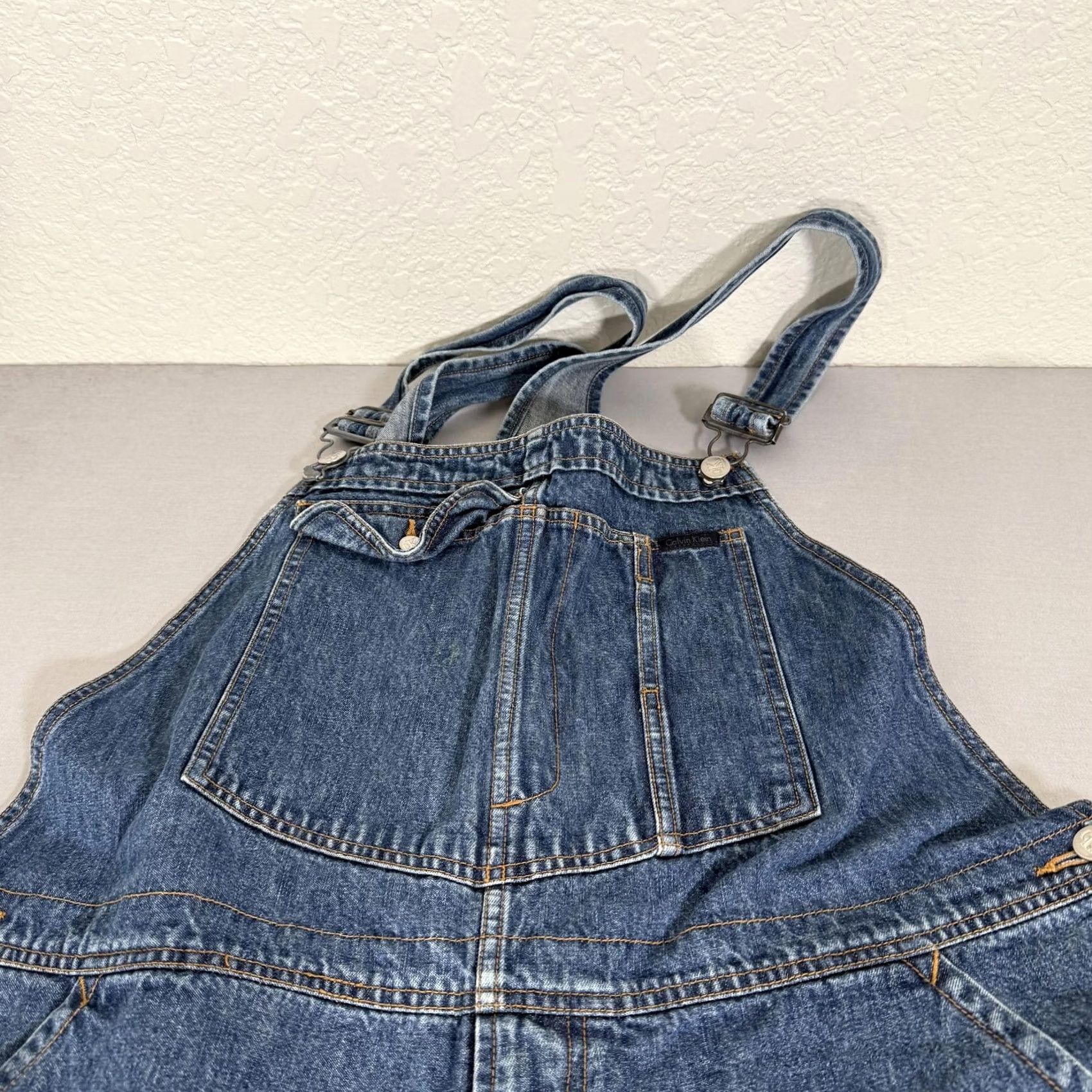 Calvin Klein VINTAGE Calvin Klein Jeans Overalls Mens XL Blue Denim Bib Carpenter Pants 90s Size US 36 / EU 52 - 3 Thumbnail