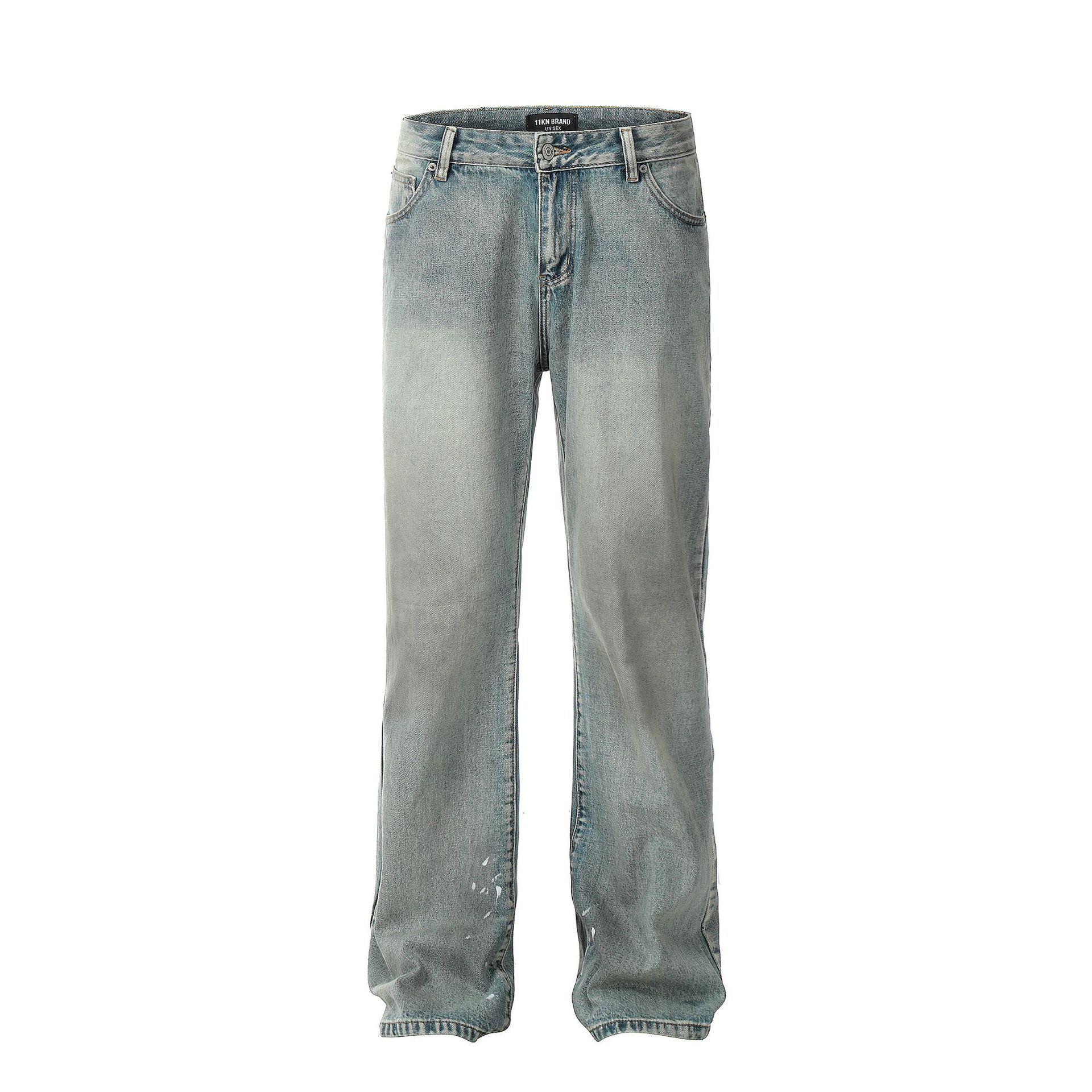 Japanese Brand × Jean American loose straight ink-splashed casual flared jeans Size US 32 / EU 48 - 1 Thumbnail