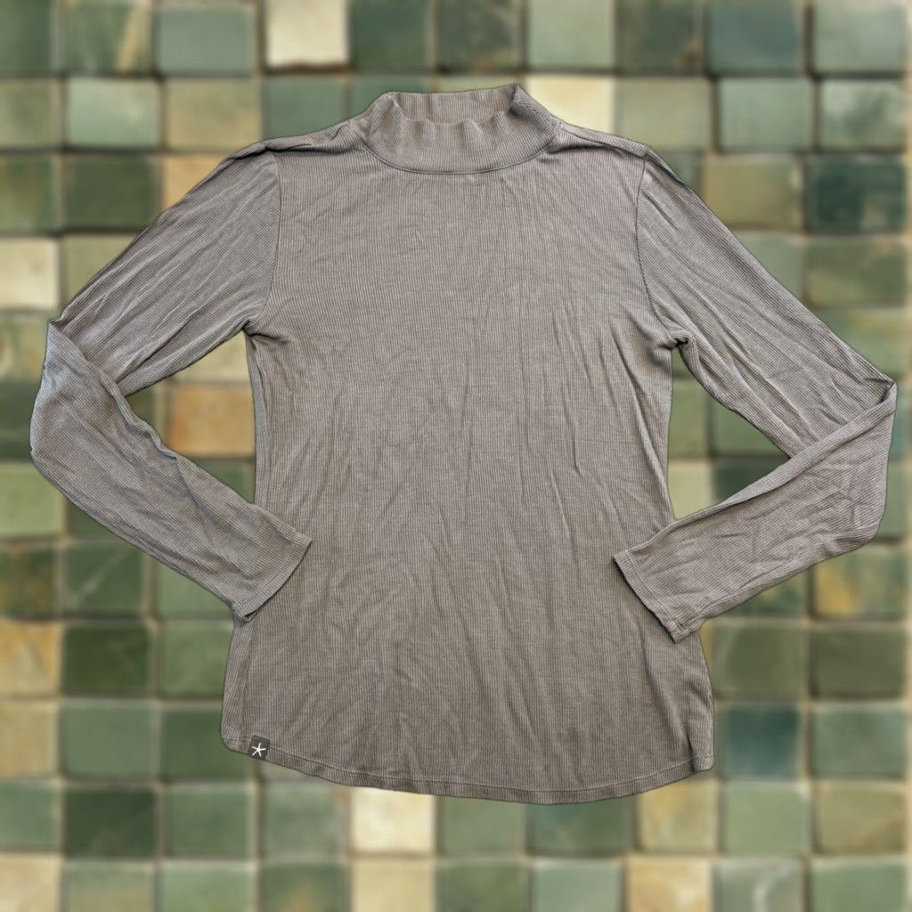 Vintage Barefoot Dreams Soft Ribbed Top Oversized Malibu Collection Mock Neck Sweatshirt M Gray Womens Pullover Activewear Dream Regular Medium Size M / US 6-8 / IT 42-44 - 1 Thumbnail