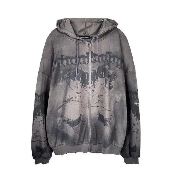 Japanese Brand Nozomi x Keito Anime Girls Distressed Zip Up Hoodie Size US XL / EU 56 / 4 - 6 Thumbnail