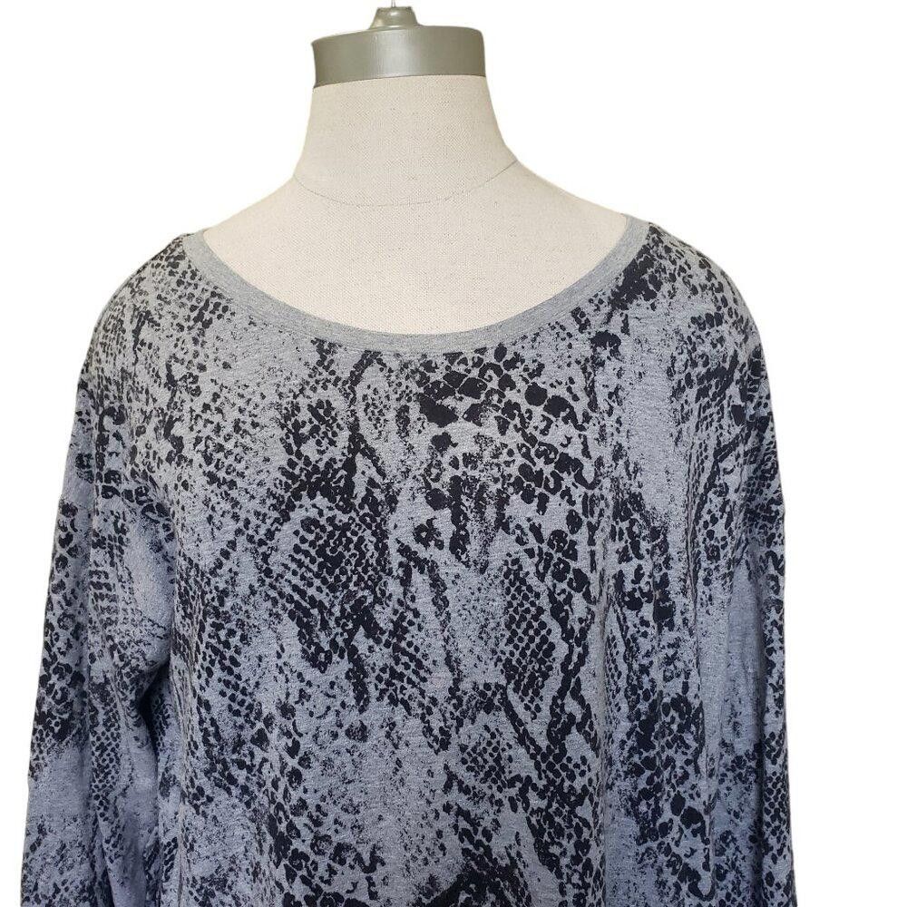 Chicos CT1527 Chico's Gray & Black Animal Print Top Size 12/14 Size XL / US 12-14 / IT 48-50 - 3 Thumbnail