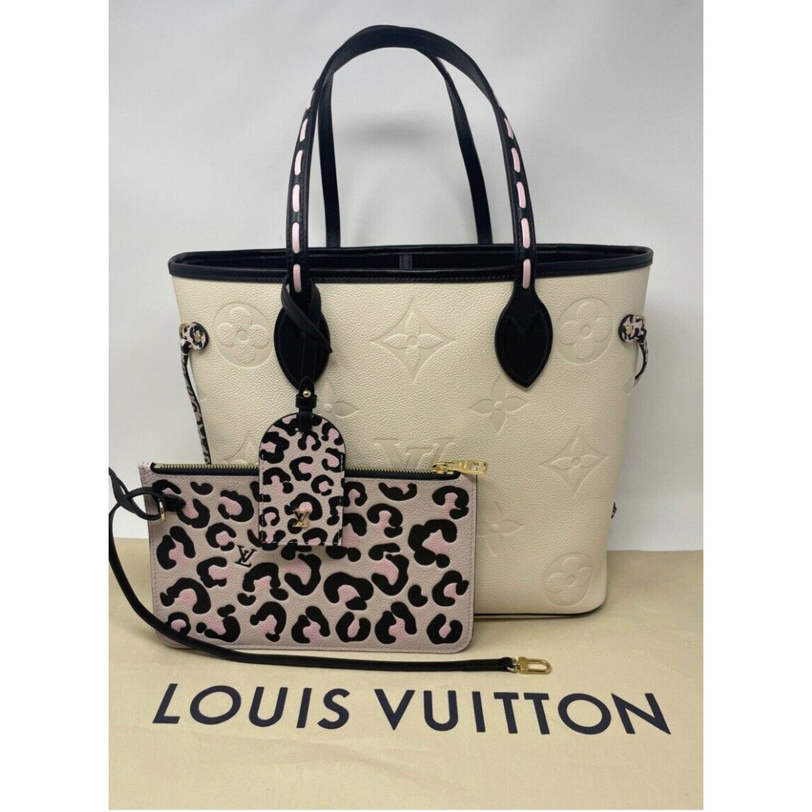 Louis Vuitton Louis Vuitton Neverfull Tote MM Ivory Leather Size ONE SIZE - 9 Thumbnail