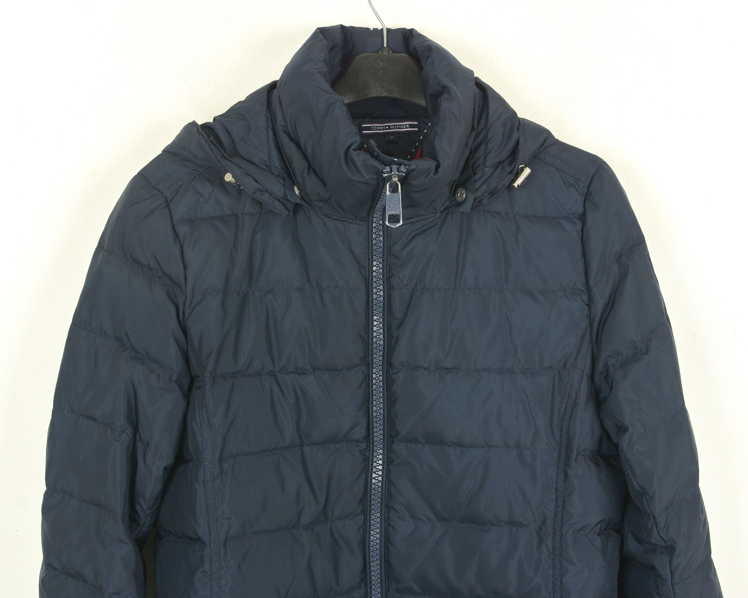 Tommy Hilfiger Women M Down Feather Jacket Hood Parka Insulated Coat Puffer Size M / US 6-8 / IT 42-44 - 2 Thumbnail