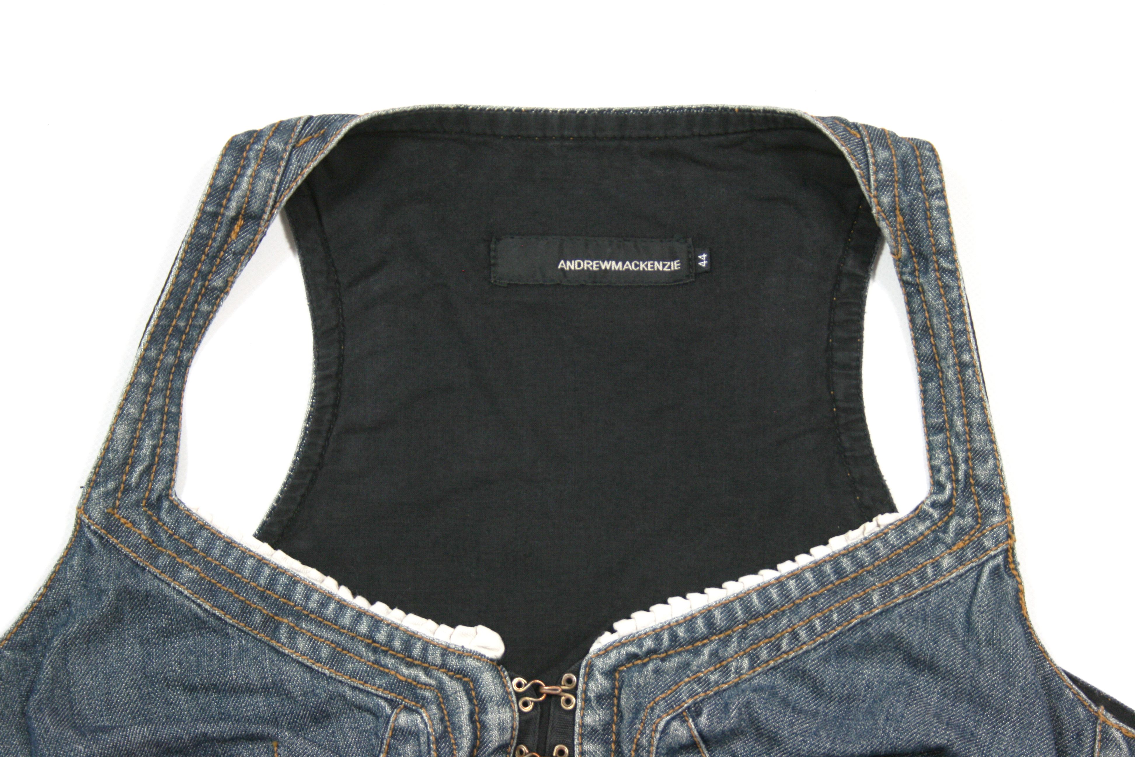 Andrew Mackenzie S/S2004 Denim Crop Top Vintage Size M / US 6-8 / IT 42-44 - 4 Thumbnail